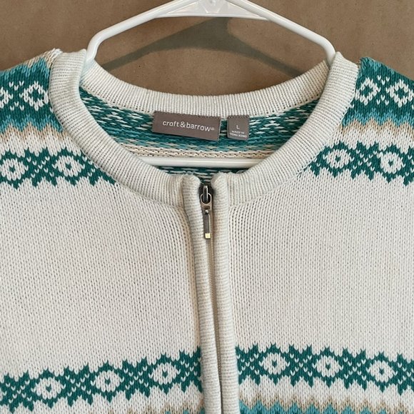 Croft & Barrow Cardigan Sweater with Full Zipper, Women's Size Large - Picture 4 of 13